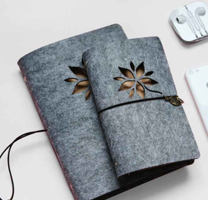 Felt book Retro style diary felt notebook mark with paper and felt Customizable book felt note book