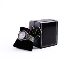 Fancy Watch Box Radian Corner Stitching Kotak Kulit PU